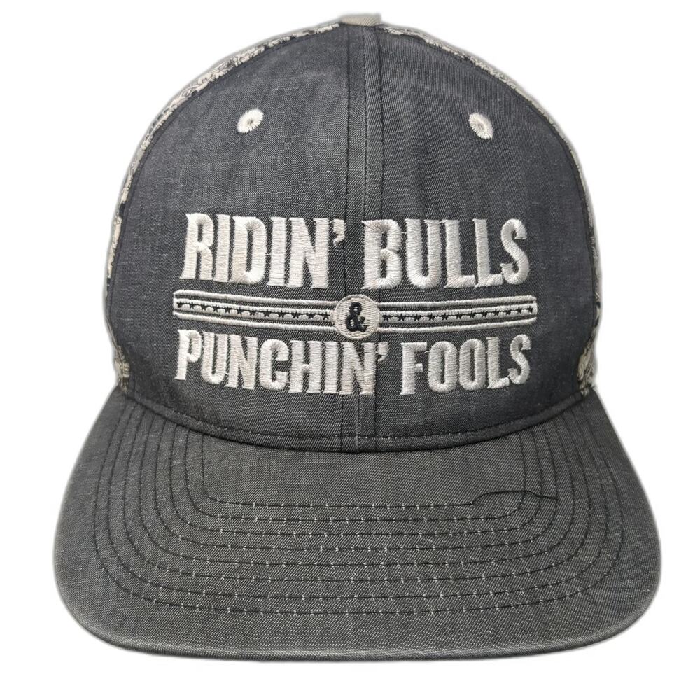 Double Portion Supply Baseball Cap Gray Paisley One Size ProRodeo Snapback Hat